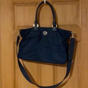 Tory Burch Nylon Crossbody Navy Tote!